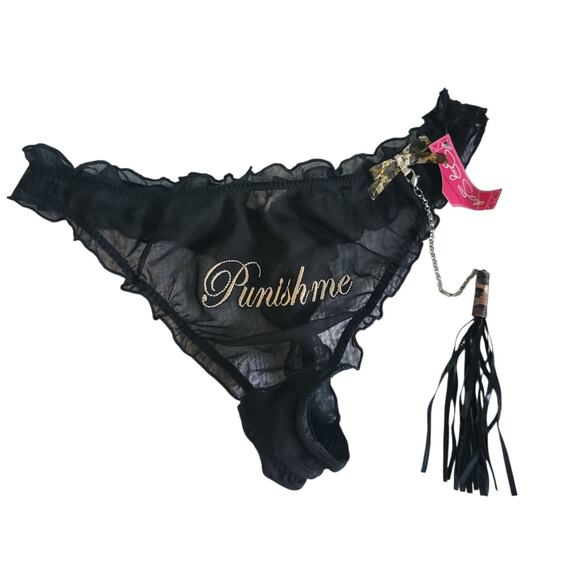 VTG NWT Punish Me Cosplay Novelty Bachellor Panty Thong with Whip Attached SM - Picture 3 of 8